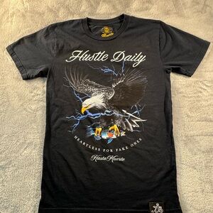 Hasta Muerte Hustle Daily Eagle Graphic T-Shirt Men’s Small Black Streetwear Tee